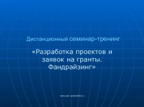 Разработка проектов и заявок на гранты. Фандрайзинг