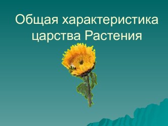 ОБЩАЯ ХАРАКТЕРИСТИКА ЦАРСТВА РАСТЕНИЯ