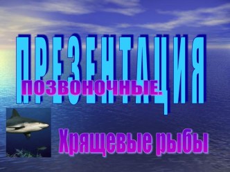 Позвоночные. Хрященвые рыбы