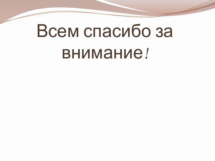 Всем спасибо за внимание!