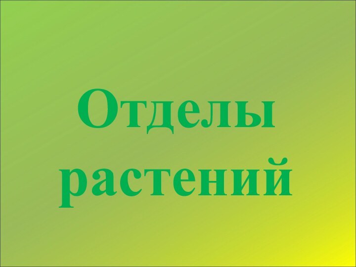 Отделы растений