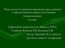 Сложноподчиненные предложения с придаточными определительными