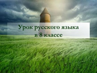 Урок русского языка в 8 классе