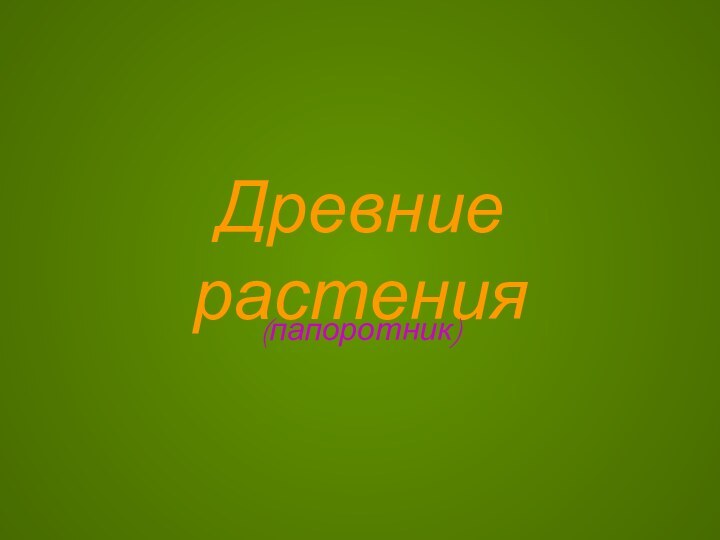 Древние растения(папоротник)