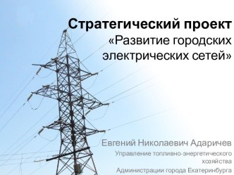 Стратегический проект Развитие городских электрических сетей