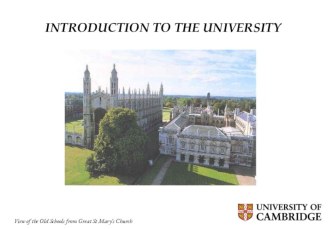 INTRODUCTION TO THE UNIVERSITY