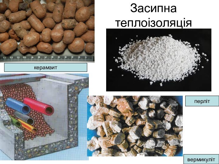 Засипна теплоізоляціякерамзитперлітвермикуліт