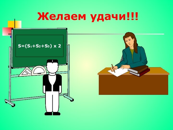 Желаем удачи!!!S=(S1+S2+S3) х 2