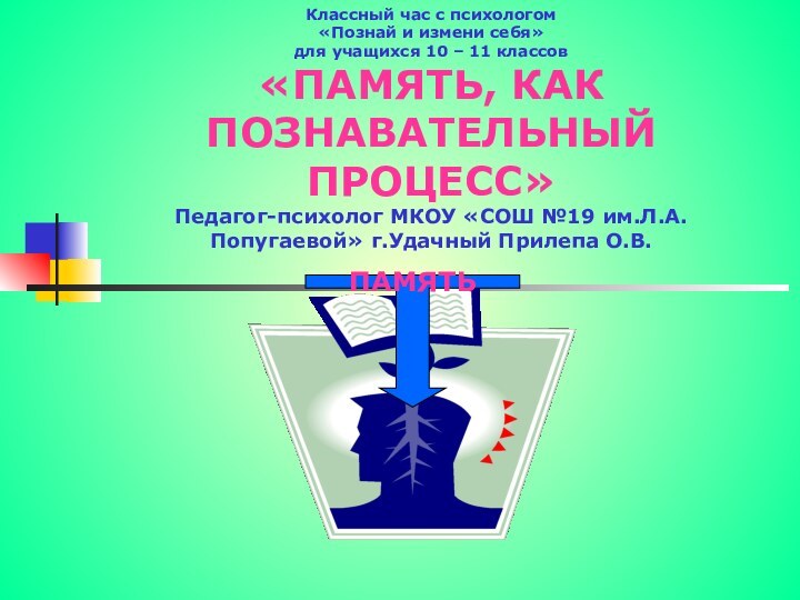 Классный час с психологом «Познай и измени себя» для учащихся 10 –