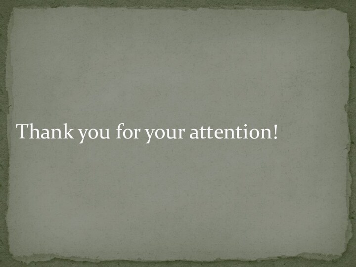 Thank you for your attention!