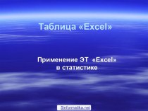 Таблица данных в Excel