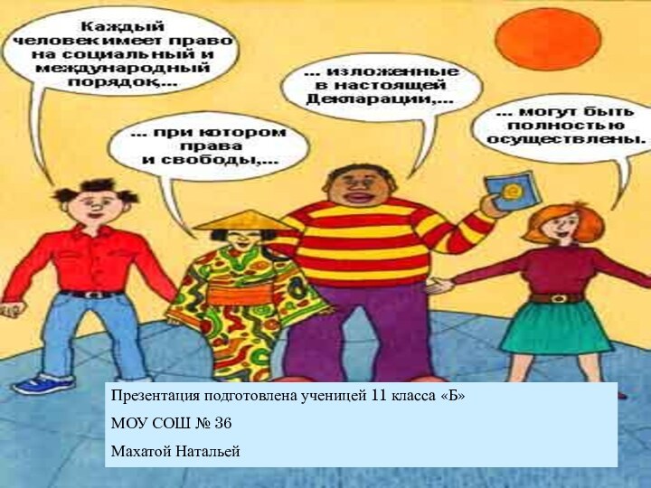 Презентация подготовлена ученицей 11 класса «Б»МОУ СОШ № 36Махатой Натальей