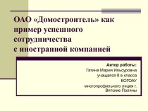 ОАО Домостроитель как пример успешного сотрудничества с иностранной компанией