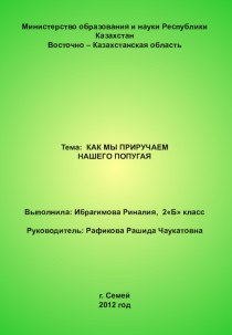 Как мы приучаем нашего попугая