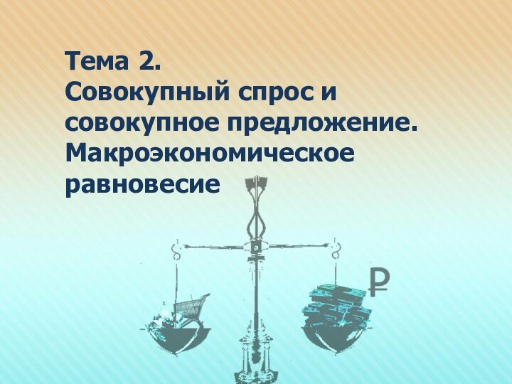 Тема 2.	Совокупный спрос и совокупное предложение. Макроэкономическое равновесие