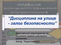 Дисциплина на улице - залог безопасности