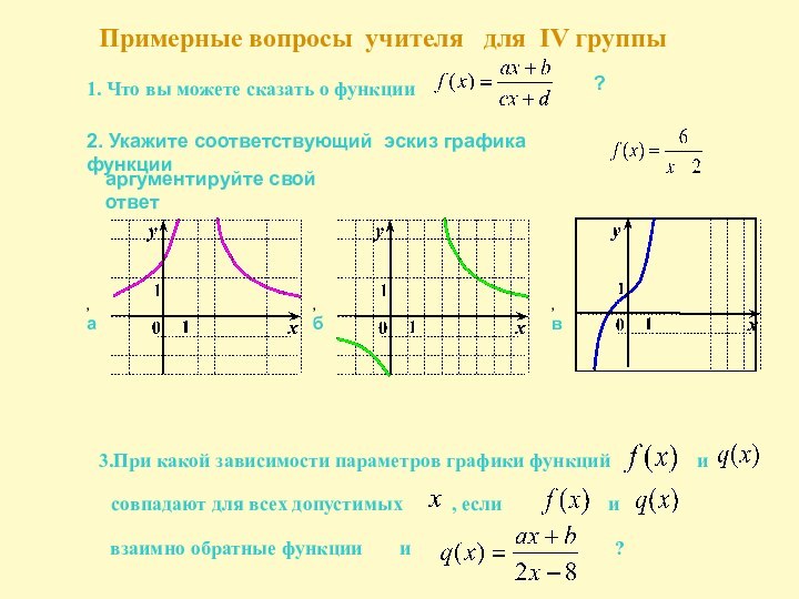 Примерные вопросы учителя  для IV группы 1. Что вы можете сказать