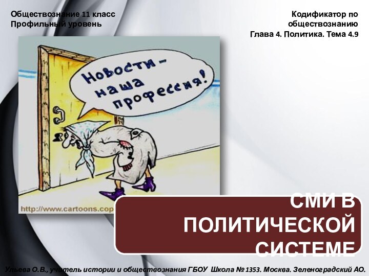 Обществознание 11 класс  Профильный уровеньКодификатор по обществознаниюГлава 4. Политика. Тема 4.9Ульева