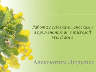 Работа с ссылками, сносками и примечаниями, в Microsoft Word 2010