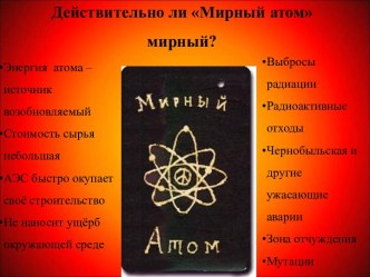 Действительно ли Мирный атом мирный?