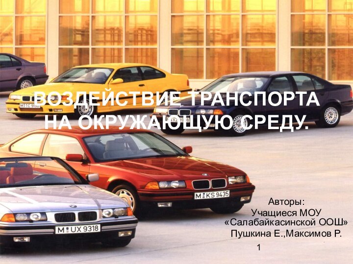 ВОЗДЕЙСТВИЕ ТРАНСПОРТА НА ОКРУЖАЮЩУЮ СРЕДУ.Авторы:Учащиеся МОУ «Салабайкасинской ООШ»Пушкина Е.,Максимов Р.