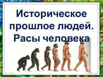 Историческое прошлое людей. Расы человека