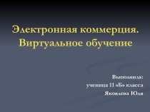 Электронная коммерция. Виртуальное обучение