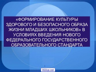 Формирование здорового образа жизни