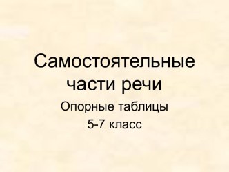 Самостоятельные части речи