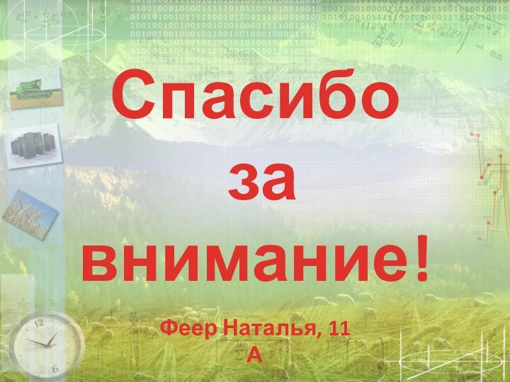 Спасибо за внимание!Феер Наталья, 11 А