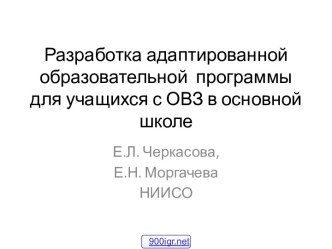 Образовательные потребности детей с ОВЗ