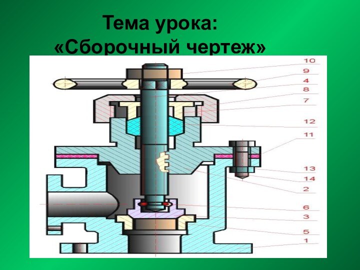 Тема урока: «Сборочный чертеж»