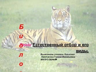 Естественный отбор и его виды.