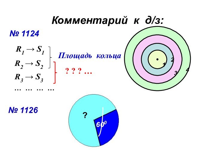 Комментарий к д/з:№ 11241234R1 → S1R2 → S2Площадь кольцаR3 → S3? ?