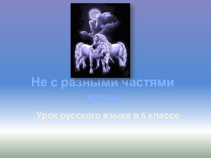 Урок русского языка в 6 классеНе с разными частями речи