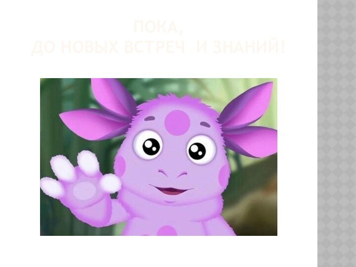 Пока,  до новых встреч и знаний!