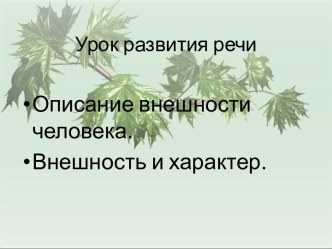 Описание внешности человека. Внешность и характер