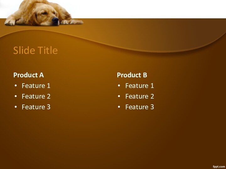 Slide TitleProduct AFeature 1Feature 2Feature 3Product BFeature 1Feature 2Feature 3