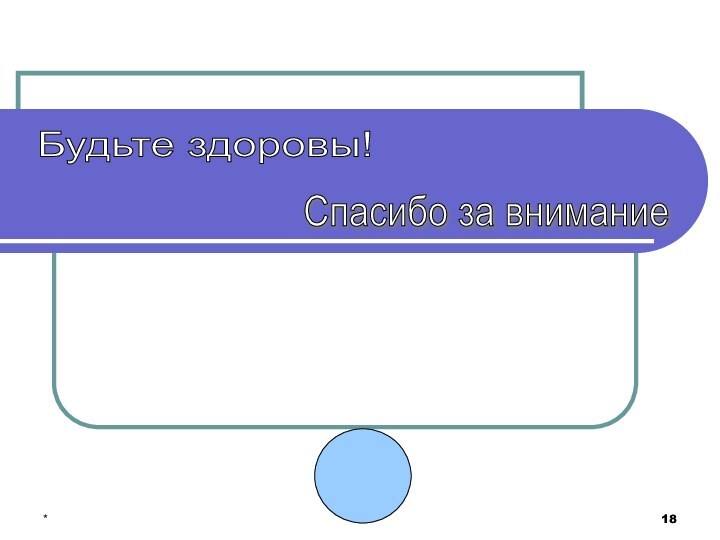 *Спасибо за внимание Будьте здоровы!