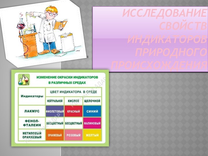 ИССЛЕДОВАНИЕ СВОЙСТВ ИНДИКАТОРОВ ПРИРОДНОГО ПРОИСХОЖДЕНИЯ