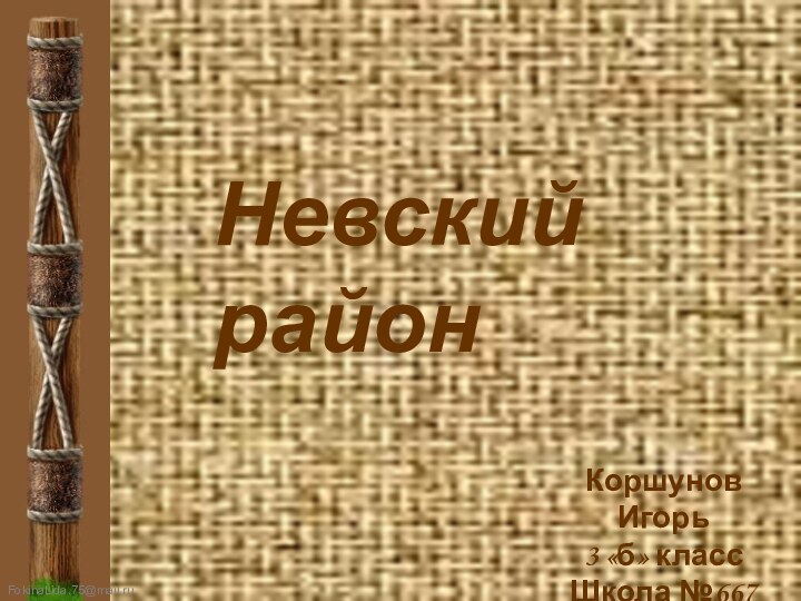 Невский районКоршунов Игорь3 «б» классШкола №667