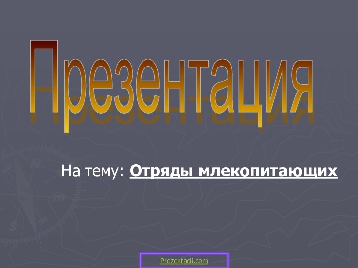 На тему: Отряды млекопитающихПрезентация Prezentacii.com