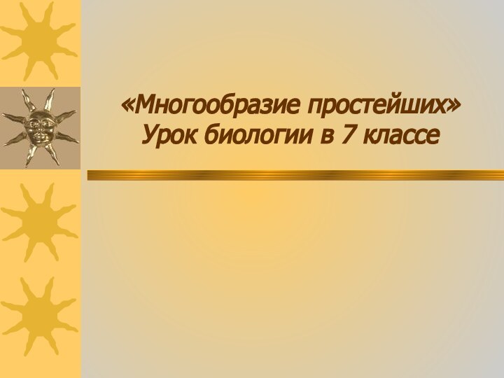 «Многообразие простейших»  Урок биологии в 7 классе