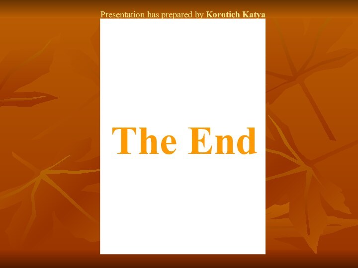 The EndPresentation has prepared by Korotich Katya
