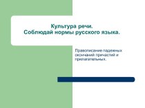 Культура речи. Соблюдай нормы русского языка