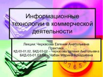 Информационные технологии в коммерческой деятельности