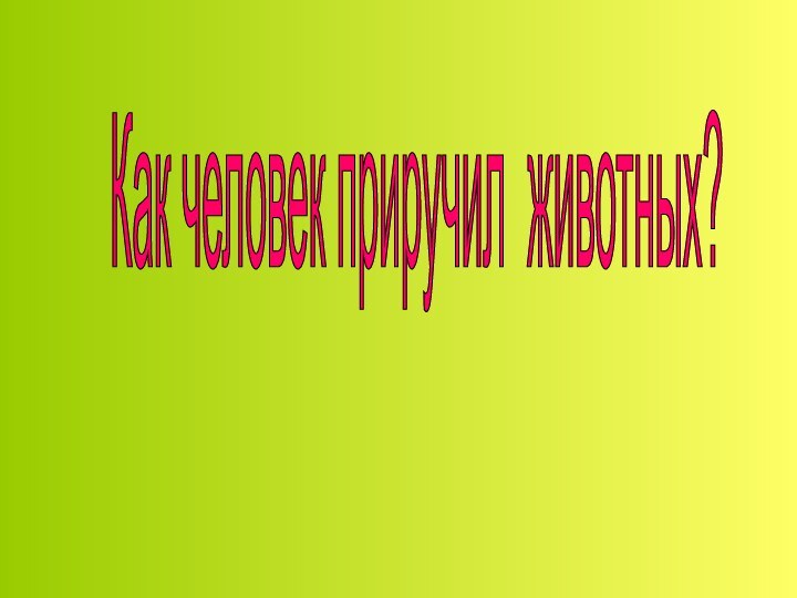 Как человек приручил животных?