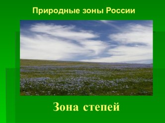 Природные зоны России. Зона степей