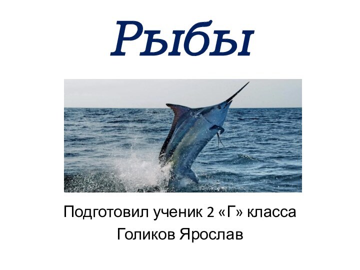 РыбыПодготовил ученик 2 «Г» классаГоликов Ярослав