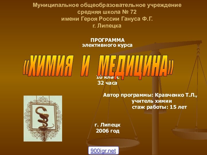 Муниципальное общеобразовательное учреждение  средняя школа № 72 имени Героя России Гануса